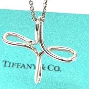 Authentic Tiffany &CO. Elsa Peretti Large Infinity Cross Pendant Neckl…